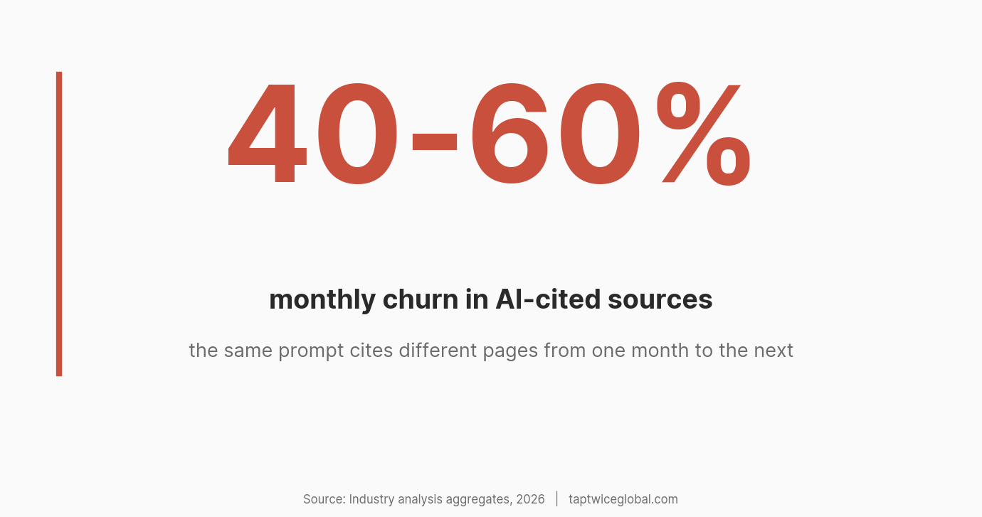 Statistic: 40 to 60 percent monthly churn in sources cited by AI platforms